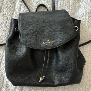 Kate spade black pebble leather backpack